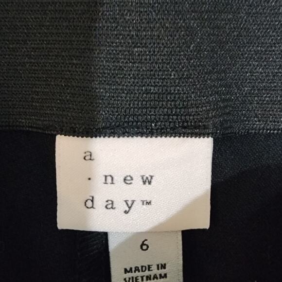 A New Day Skinny Ankle Pants High Rise Black Stretchy Pull On Size 6 R - Picture 6 of 11